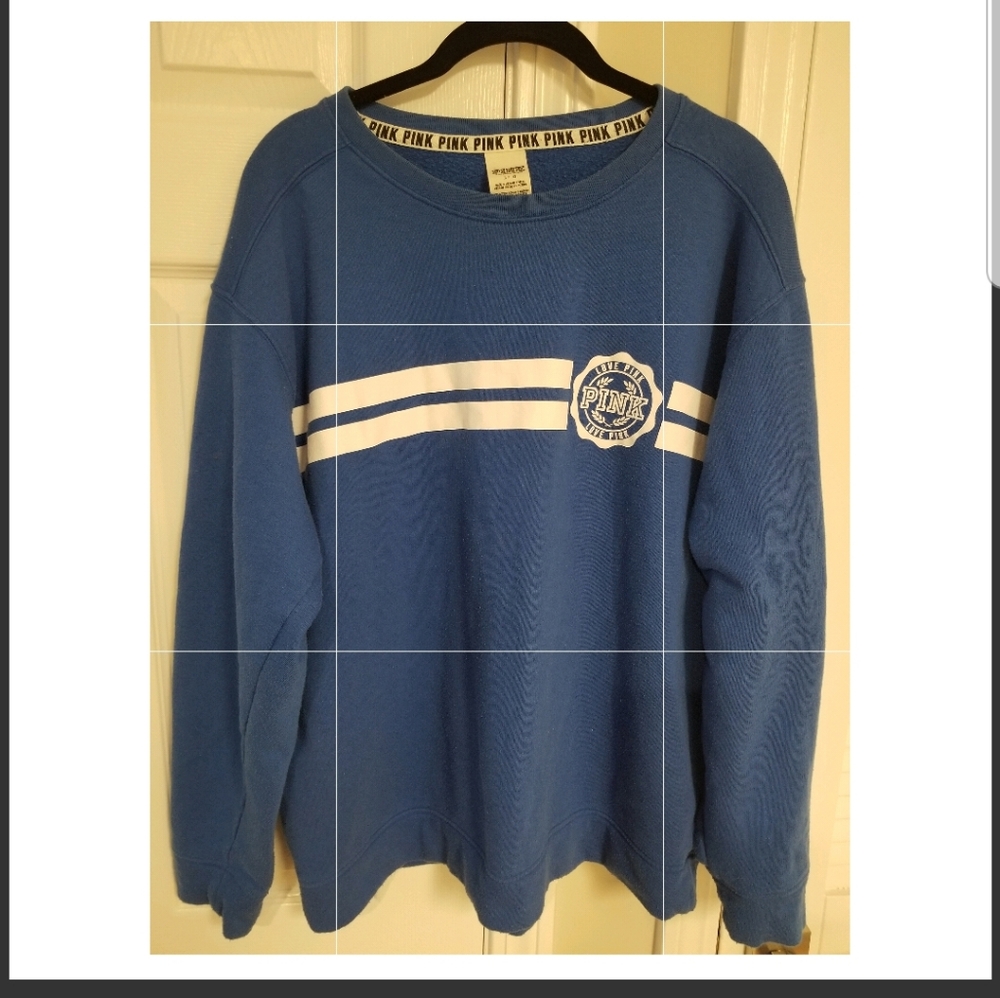 Blue size large PINK sweatshirt